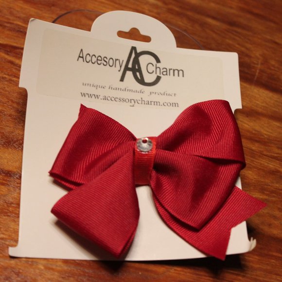 Red hair bow Accessory charm - Picture 1 of 1